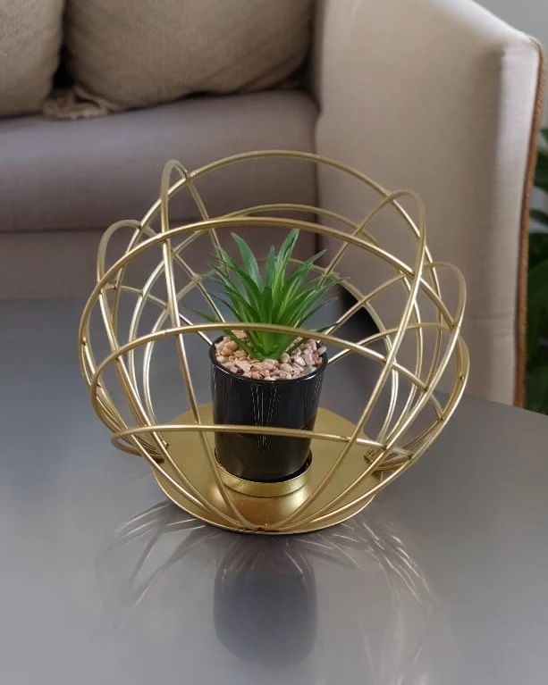 Golden Orbit Planter