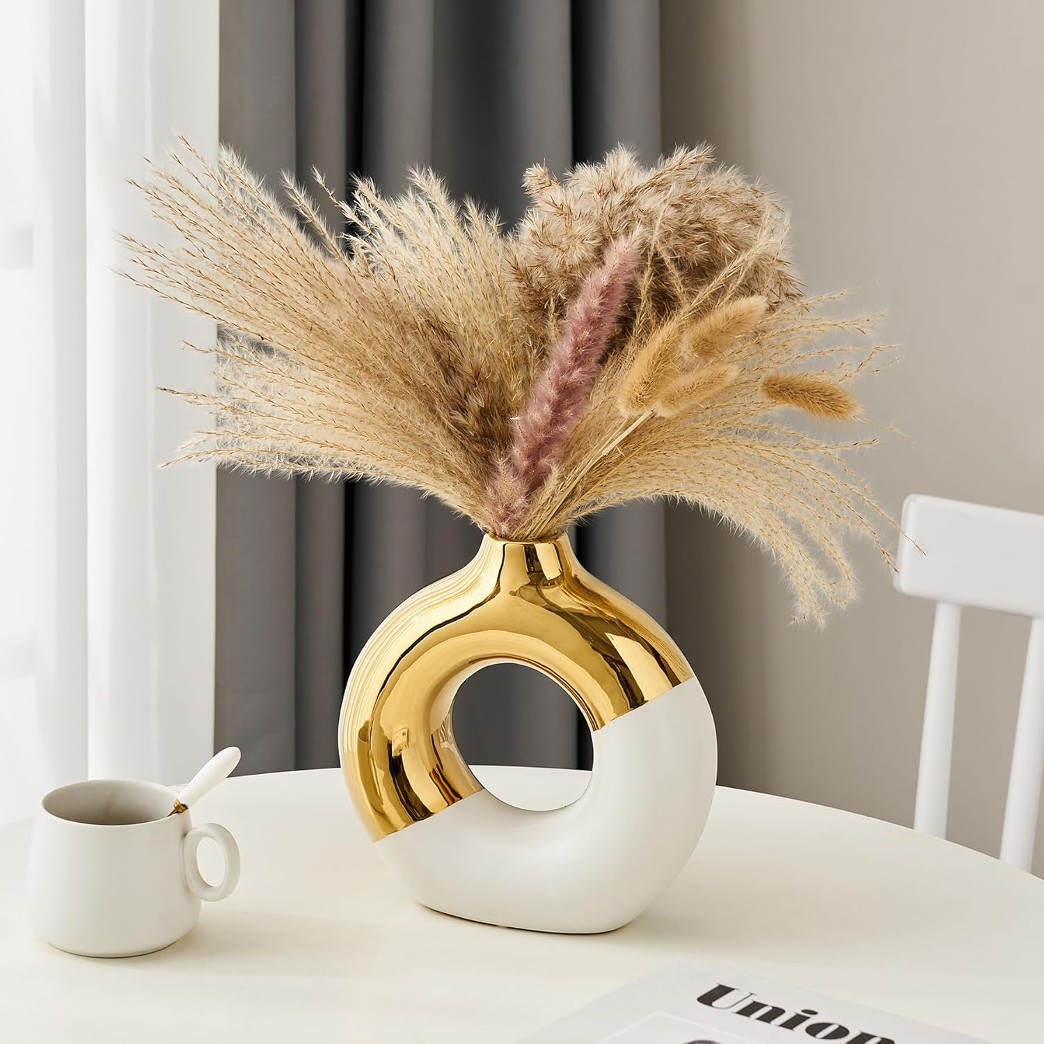 Donut Vase-White or Black with Gold