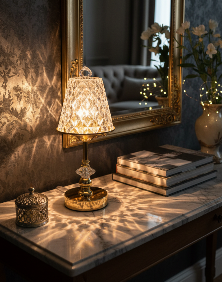 Golden Crystal Lamp
