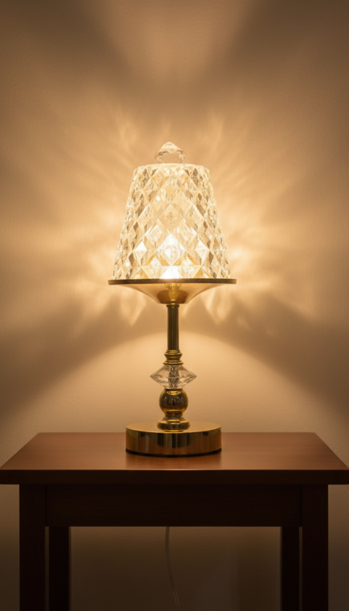 Golden Crystal Lamp