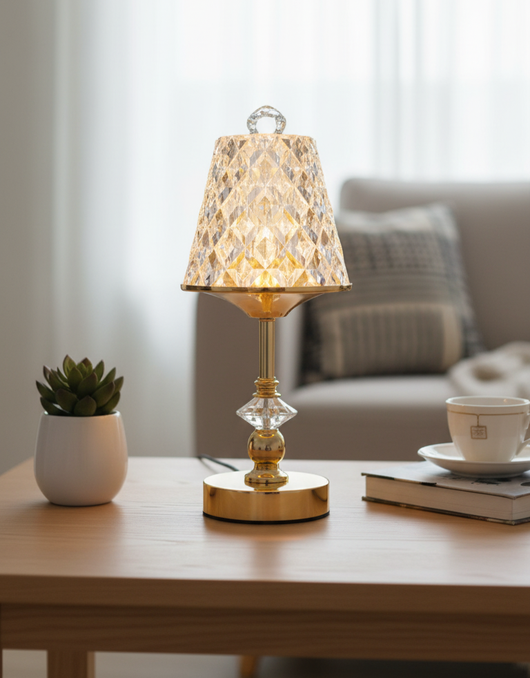 Golden Crystal Lamp