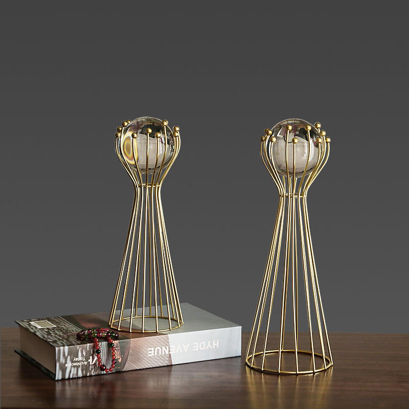 Crystal Ball Ornaments with Metal Stand