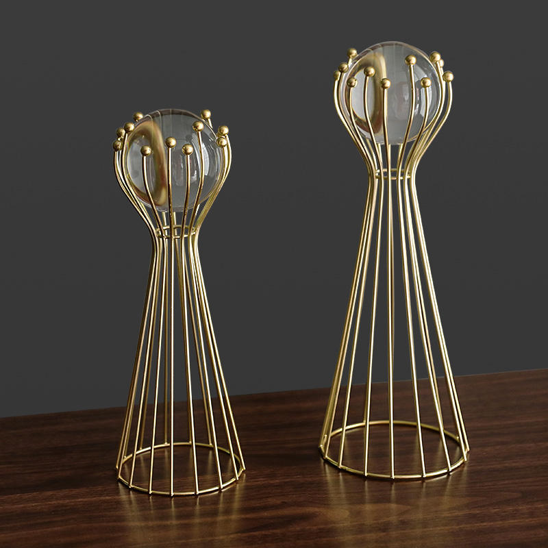 Crystal Ball Ornaments with Metal Stand